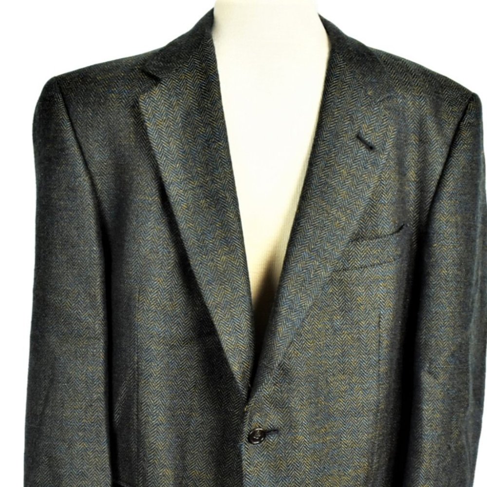 Burberry Mens 42R Tweed 2 Button Blazer Wool